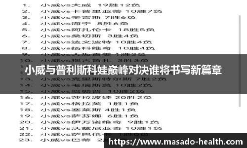 小威与普利斯科娃巅峰对决谁将书写新篇章